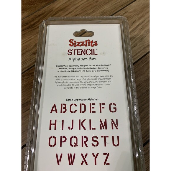 SIZZIX Sizzlits Stencil ALPHABET SET W/ Case 38-9732 New/Sealed Scrapbooking - Picture 9 of 11